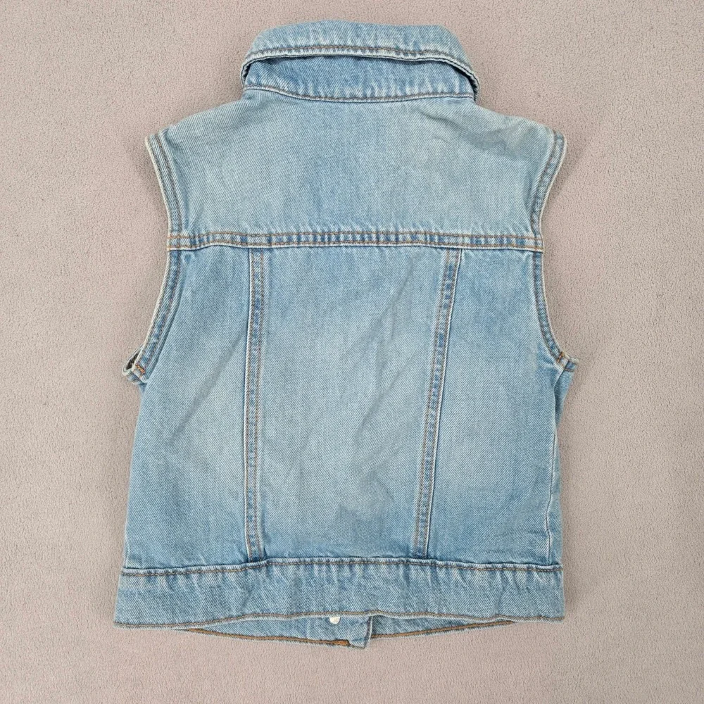Old Navy MEDIUM (8) Denim Trucker Vest Girls Light Wash Classic Casual